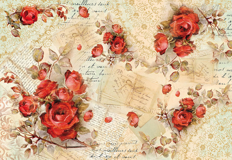 Рисовая бумага для декупажа Stamperia DFS352 Красные розы